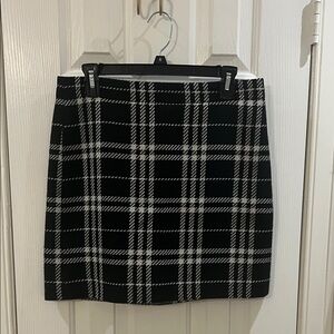 Plaid Black and White Women's Skirt